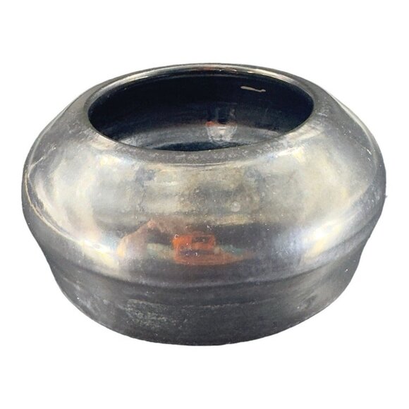 2014 Hand Made Studio Pottery Stoneware Black Shiny Glaze Ceramic Bowl Planter - Picture 1 of 16
